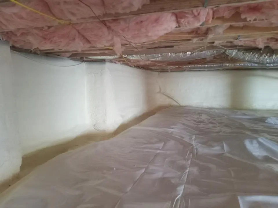 Crawl space encapsulation with closed-cell spray foam for Spray Foam Roofing in Saratoga Springs
